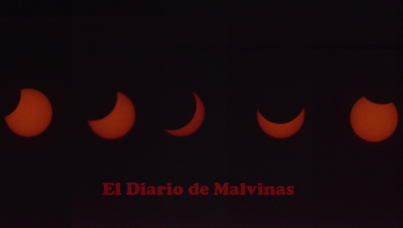 Fases del eclipse solar en Malvinas Argentinas